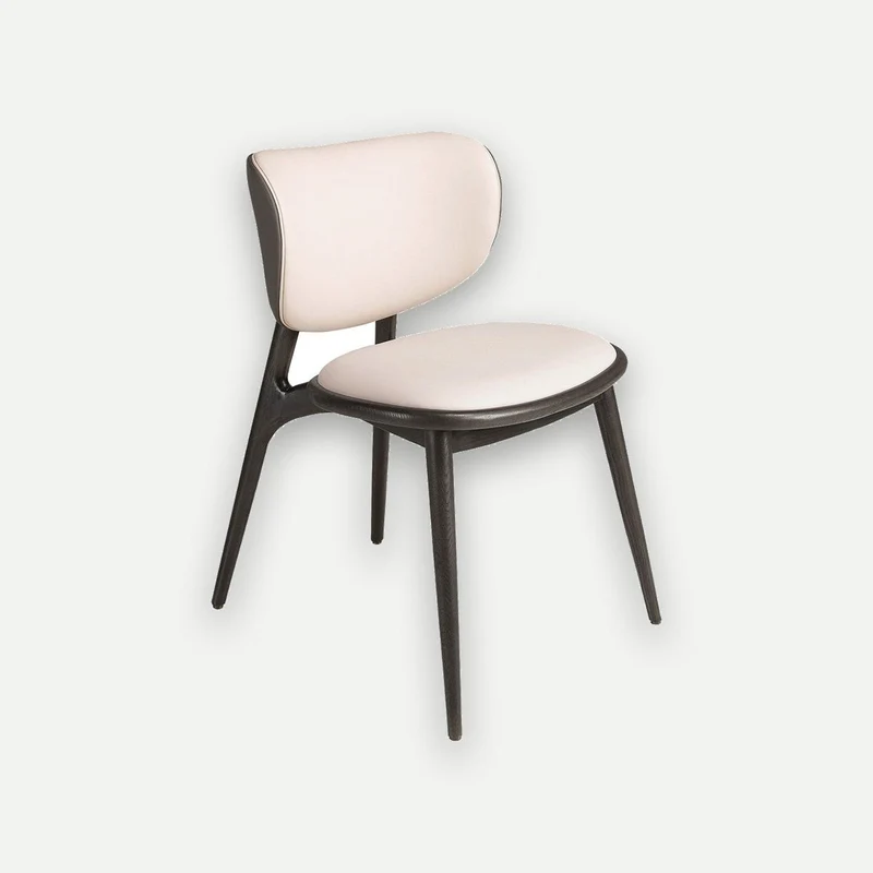 Cream and dark grey leatherette chair