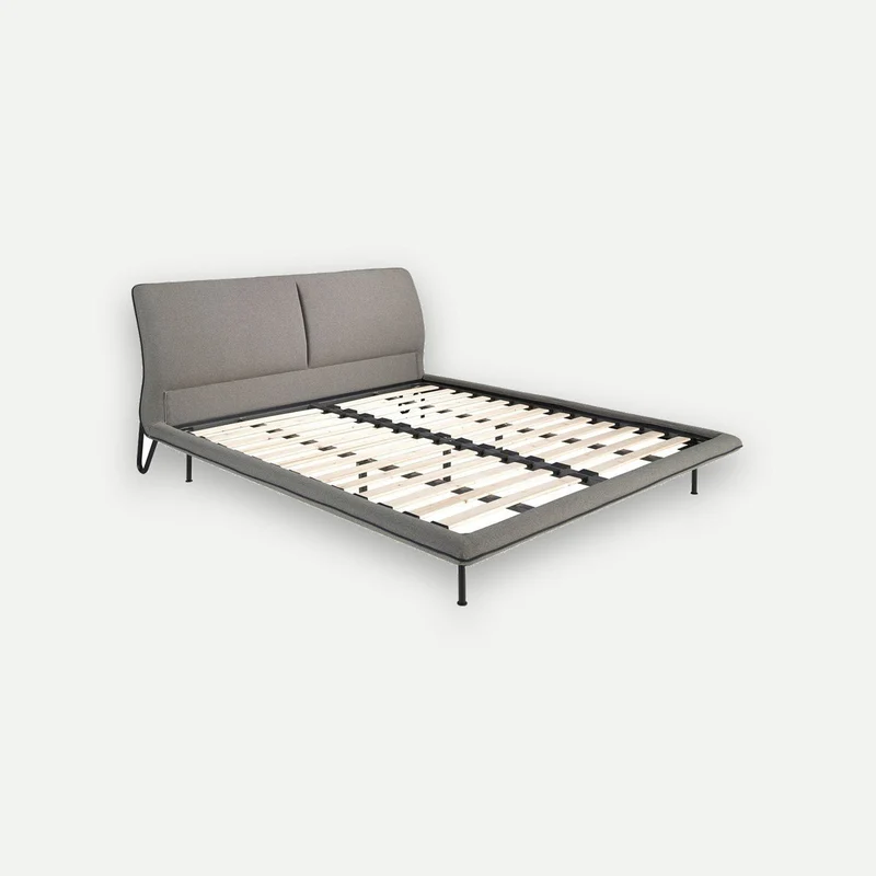Dark grey fabric bed
