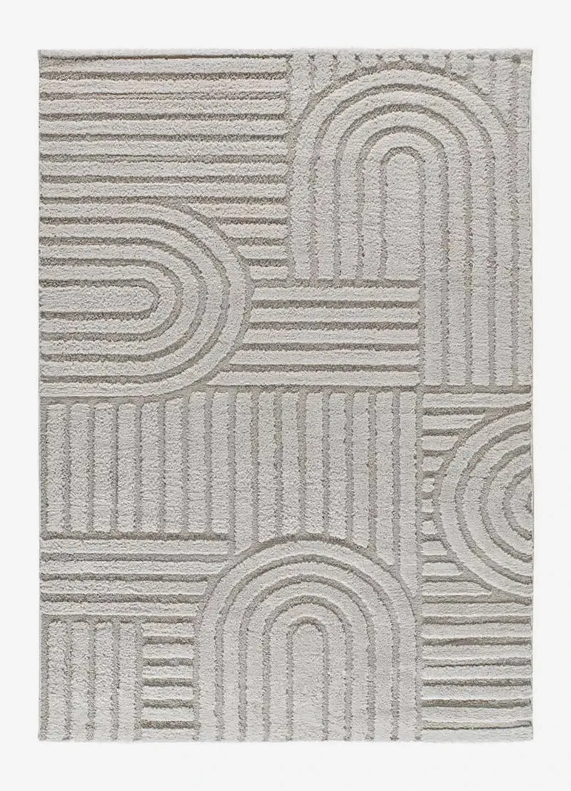 Juno 54406 rug in geometric style, embossed, grey
