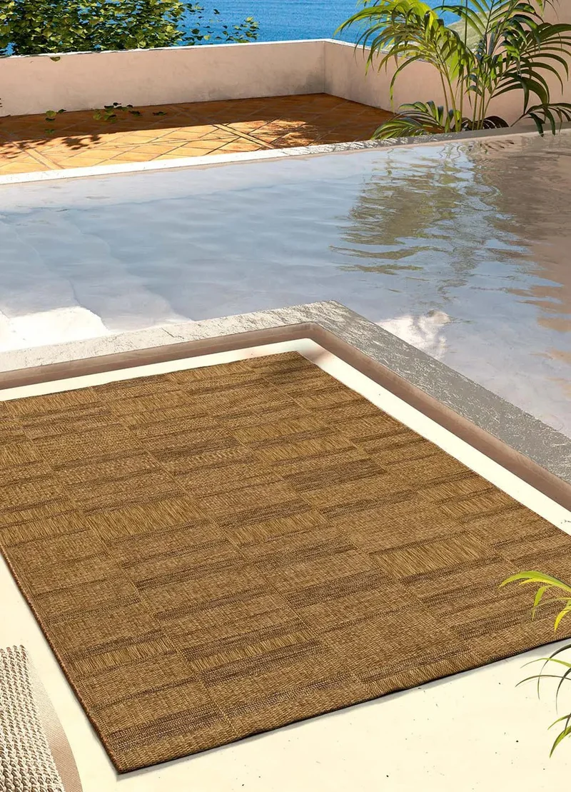 Guinea 28828 geometric-style jute-look rug in natural color