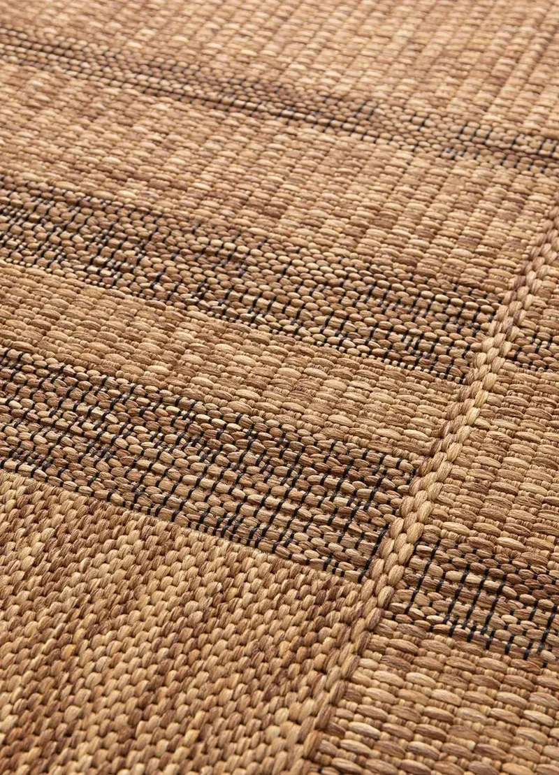 Guinea 28828 geometric-style jute-look rug in natural color