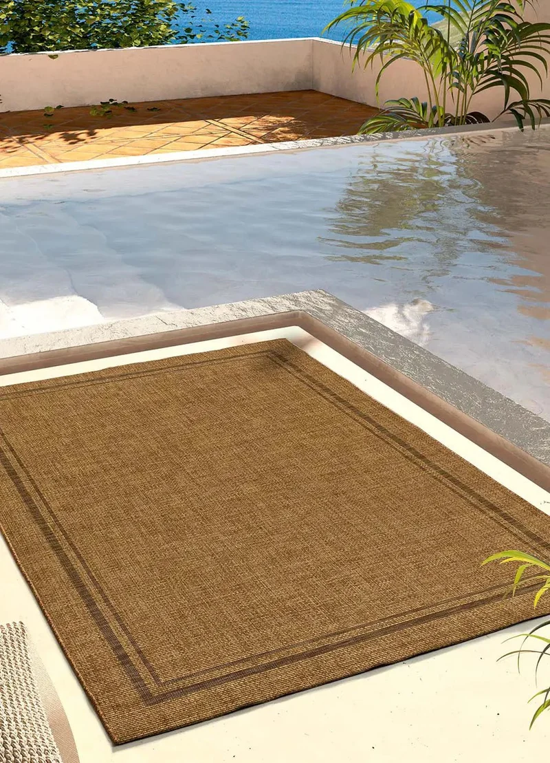 Guinea rug 28805 with geometric style jute look in natural color