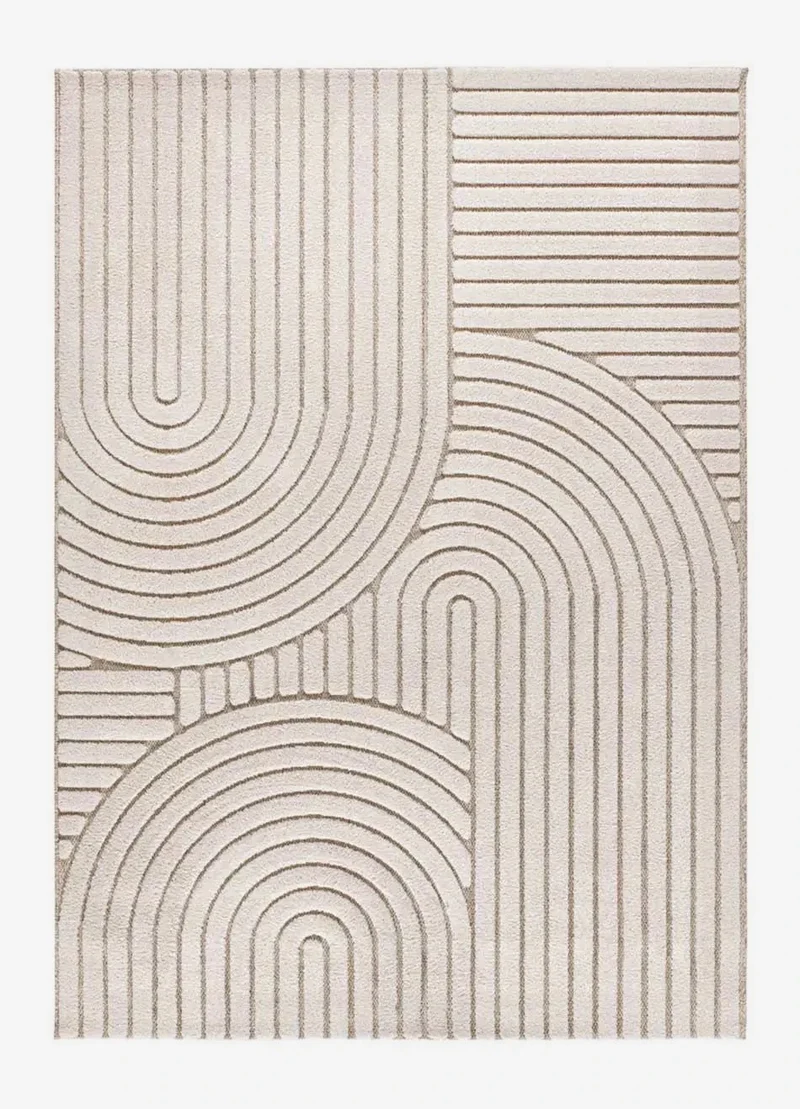 Diena 40424 Scandinavian style rug with embossed pattern in white