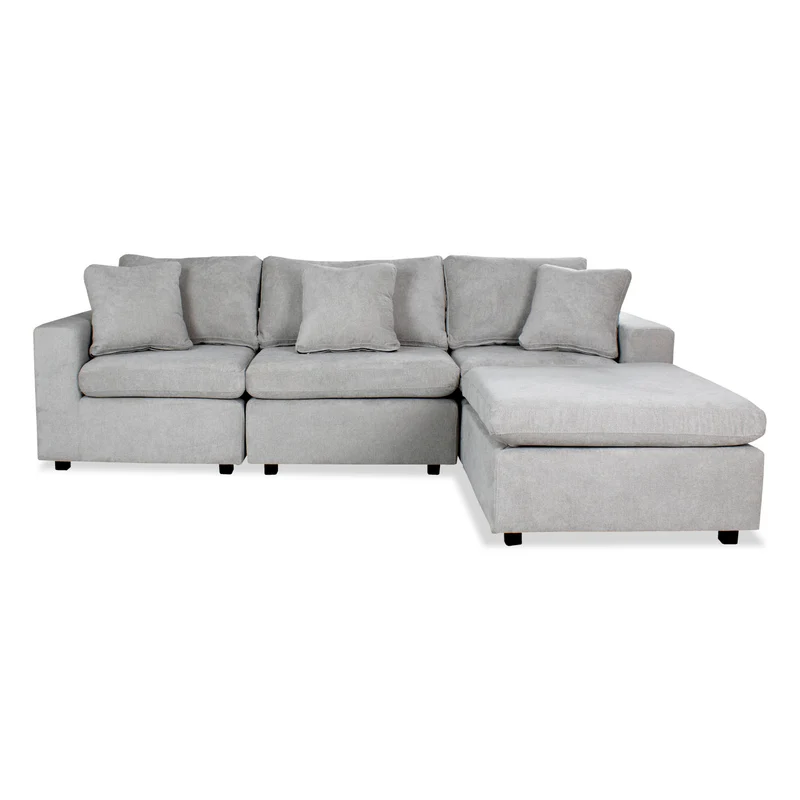 Juego de Sala Creta Velvet Impetu Plata, Negro 240 Mts