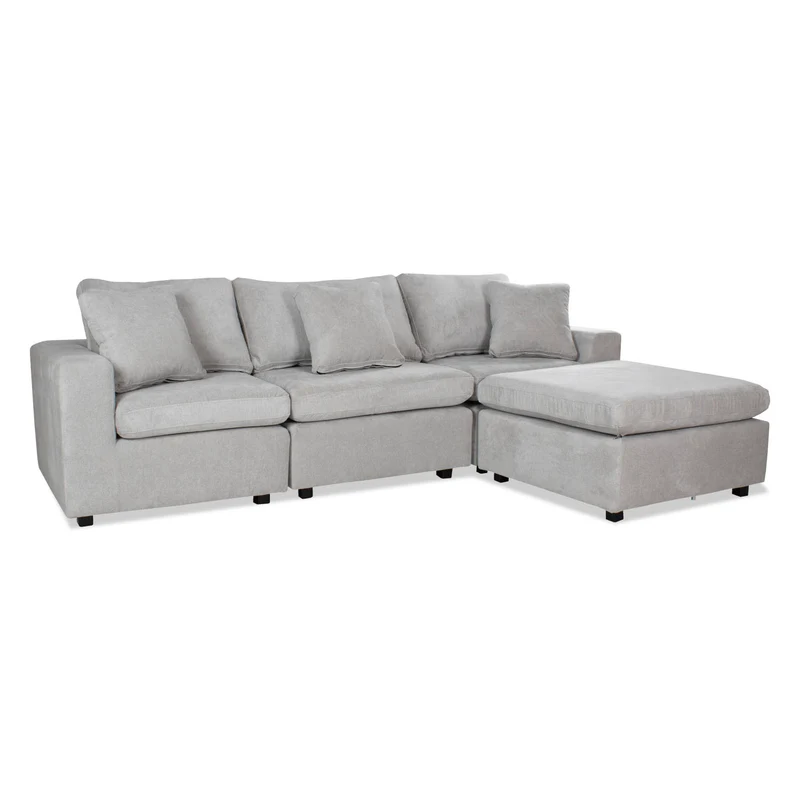 Juego de Sala Creta Velvet Impetu Plata, Negro 240 Mts