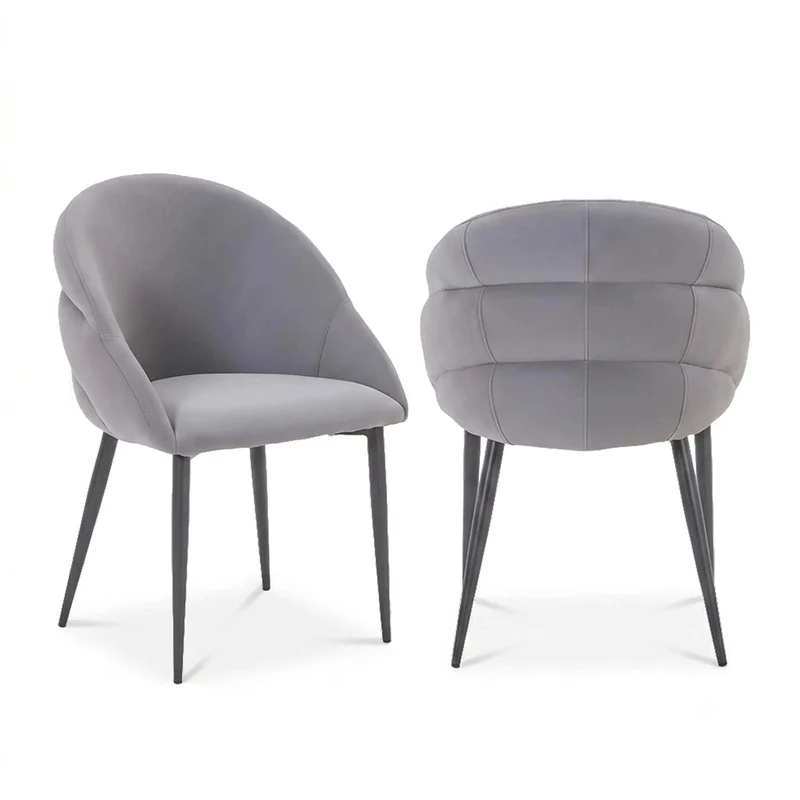 2 Sillas de Comedor Toscana Velvet Plata