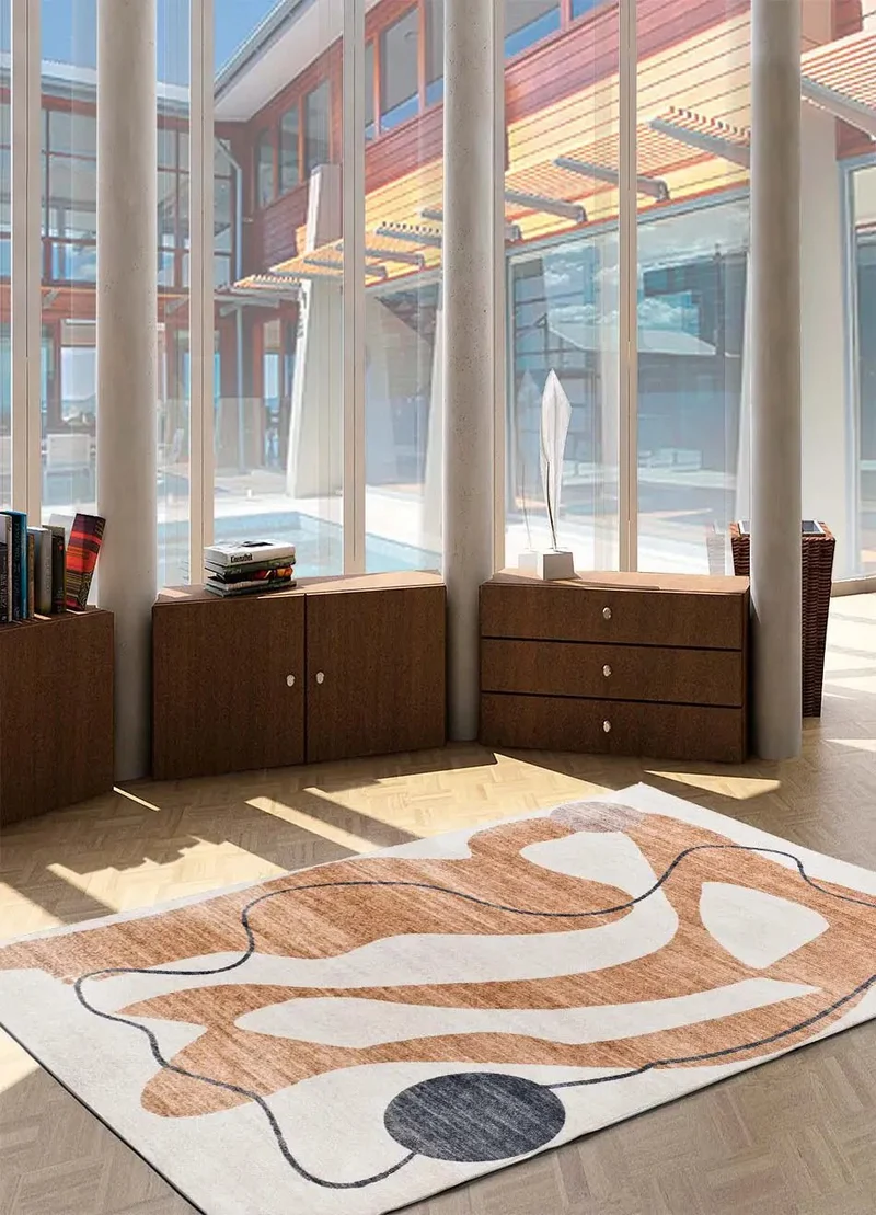 Class 22053 rug in abstract style, orange