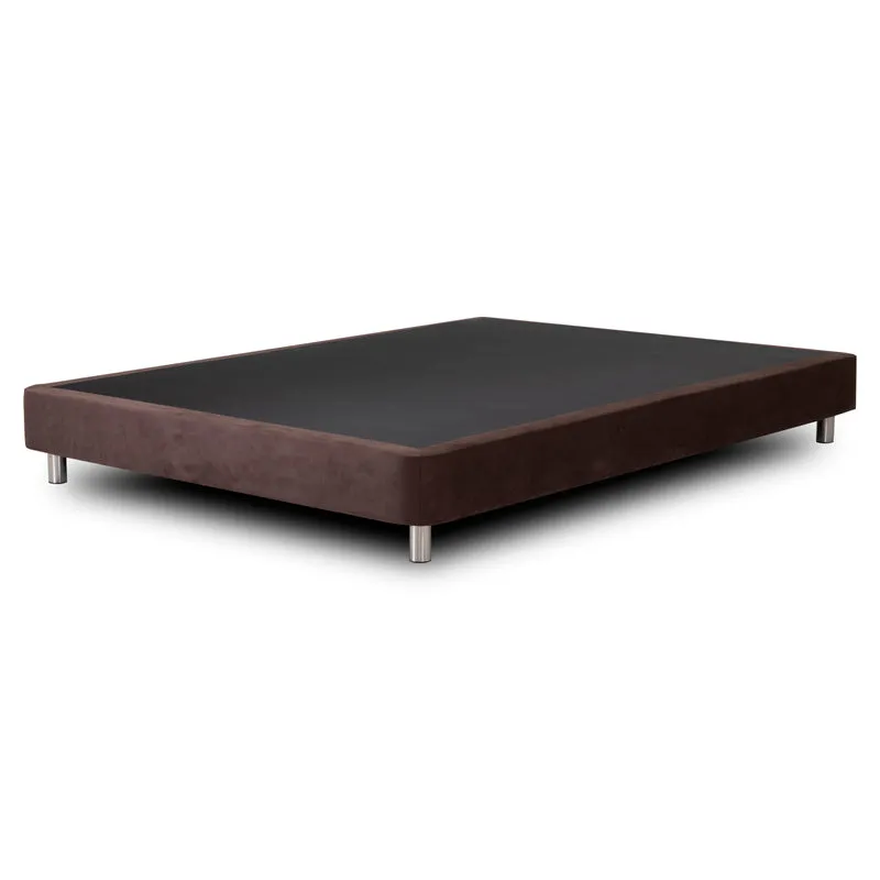 Base Cama Doble Napoli Microfibra Café