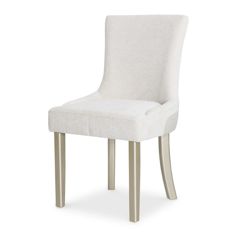 Silla Comedor Firence Lino Touch Almendra, Beige y Champaña