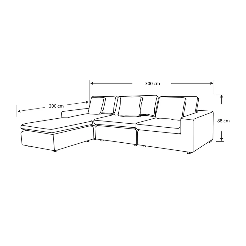 Juego de Sala Creta Velvet Impetu Beige Premium 3 Mts