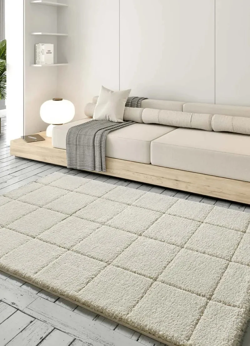 Molier 8787 rug in shaggy style, white