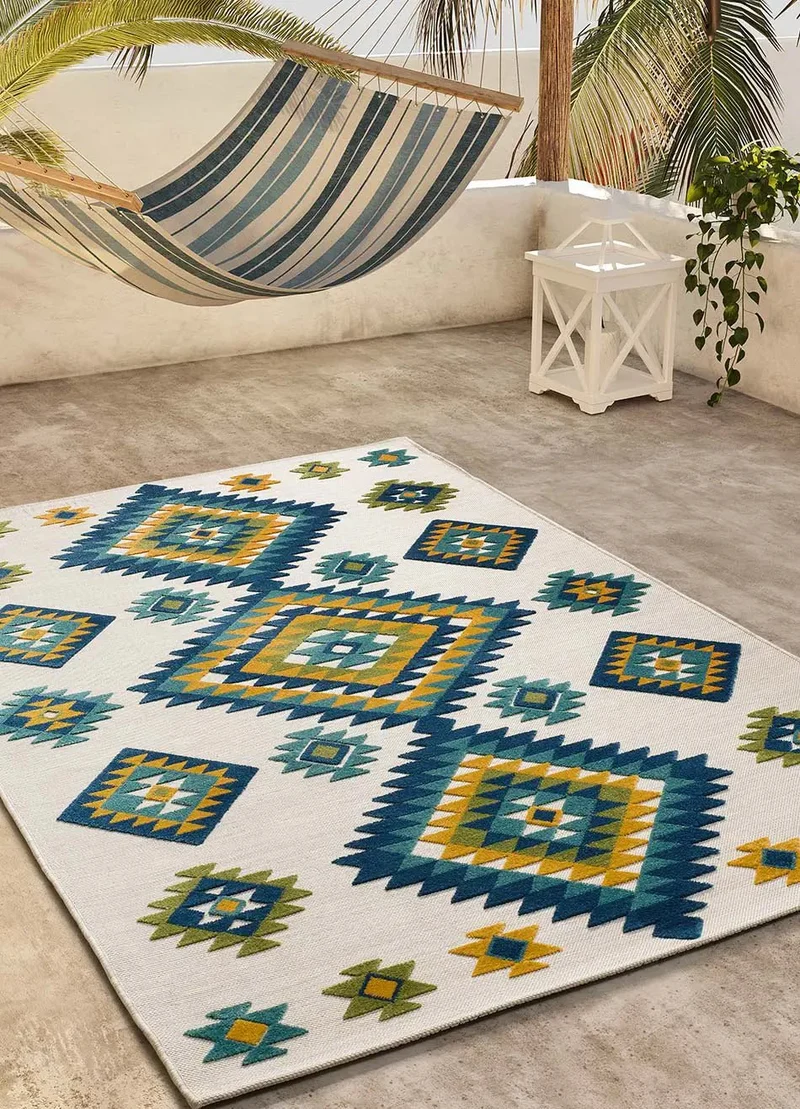 Mila 23532 rug in ethnic style, embossed, multicolour