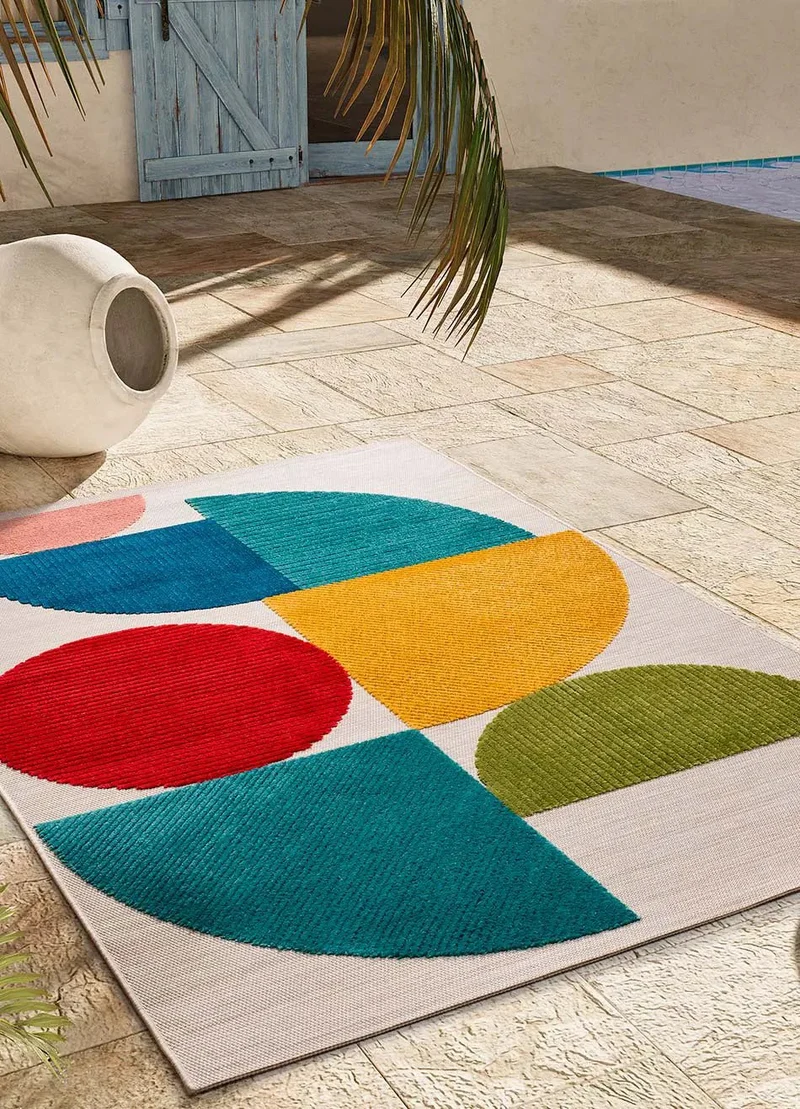 Mila 23522 geometric-style multicolor relief rug