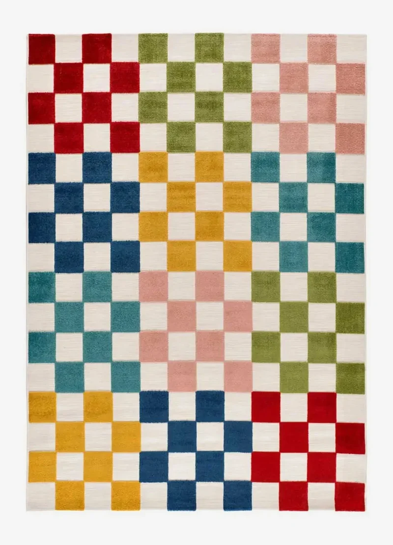 Mila 23516 geometric-style rug with multicolor embossing