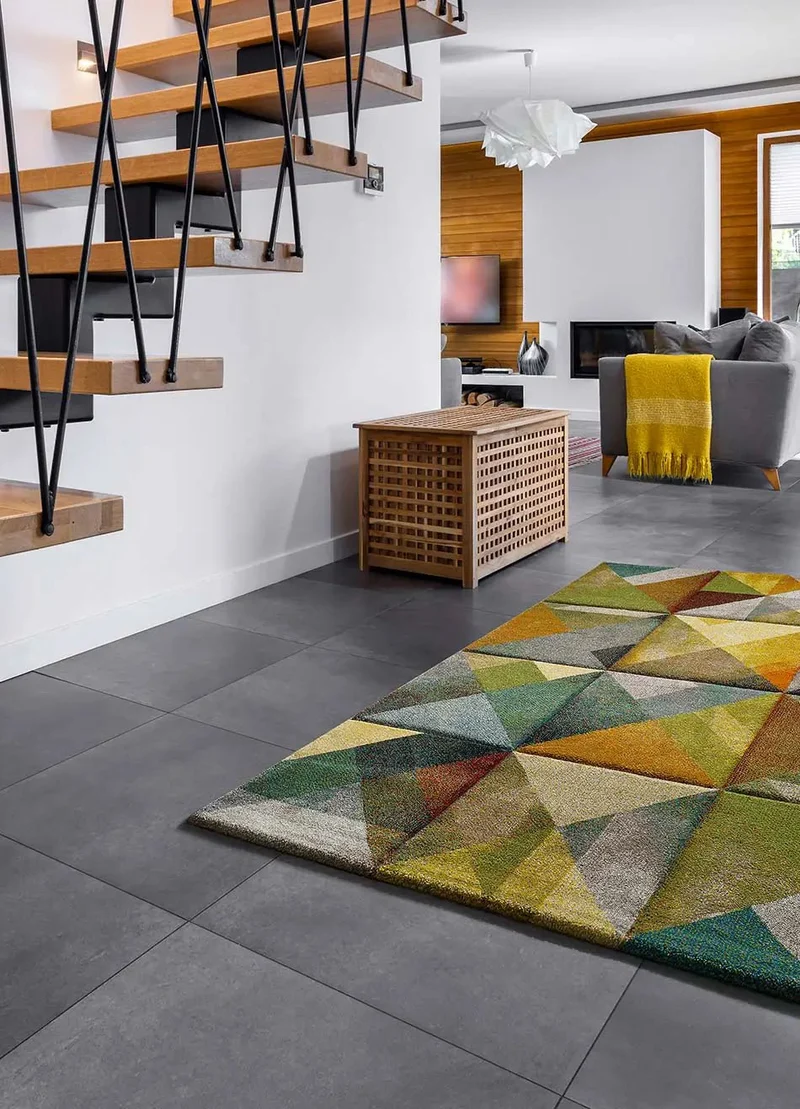 Matrix geometric-style multicolor rug 24064