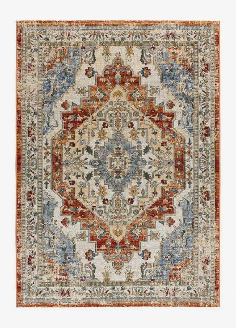 Luna 54552 vintage style rug in rust
