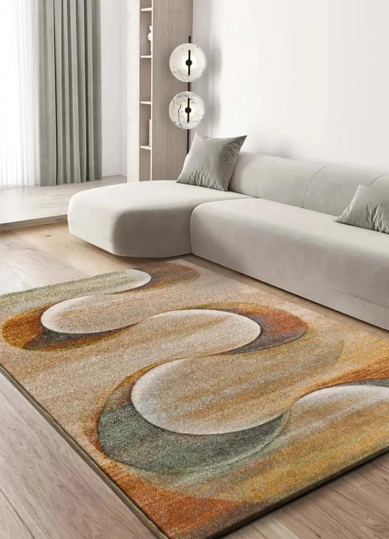 Libet rug 40399 abstract style in terracotta color
