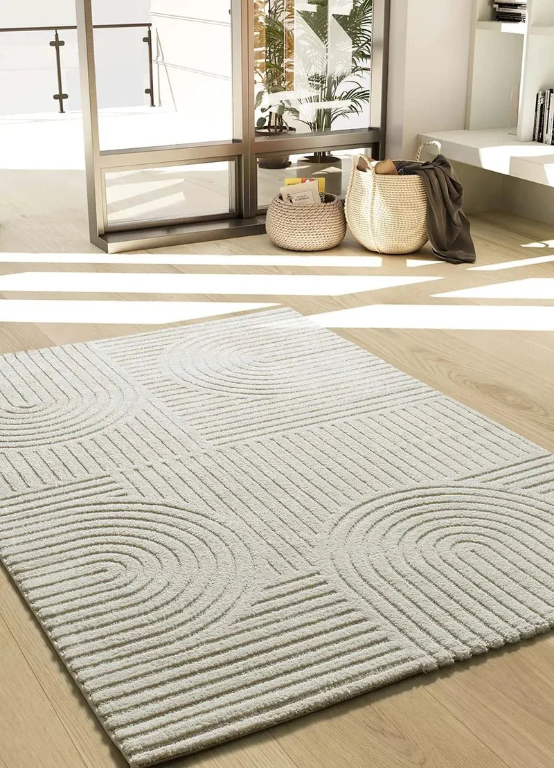 Verona 2293 rug in geometric style, embossed, cream