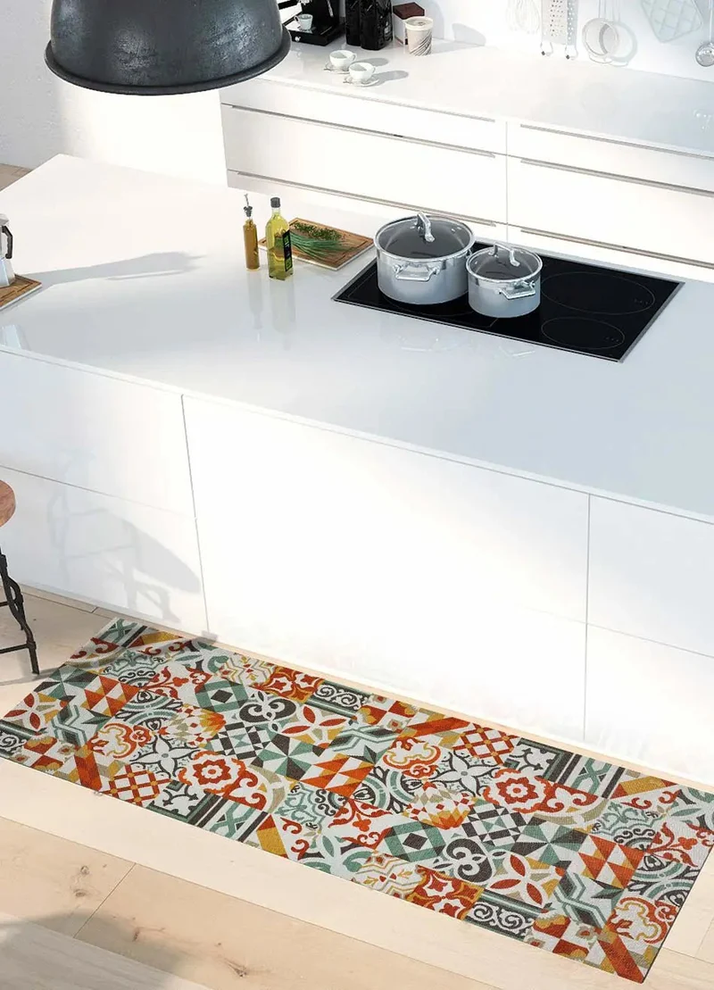 Sprinty Toscanella kitchen rug with bohemian print, multicolour