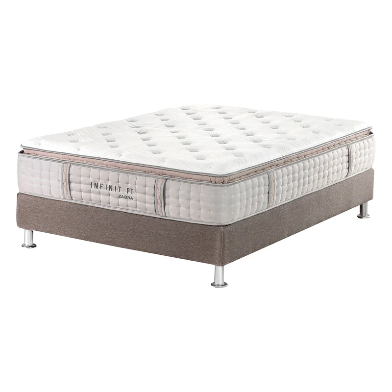 Combo Cama Doble Sevilla Eurolino Premier Perla, Champaña + Colchón Infinit Pillow Top