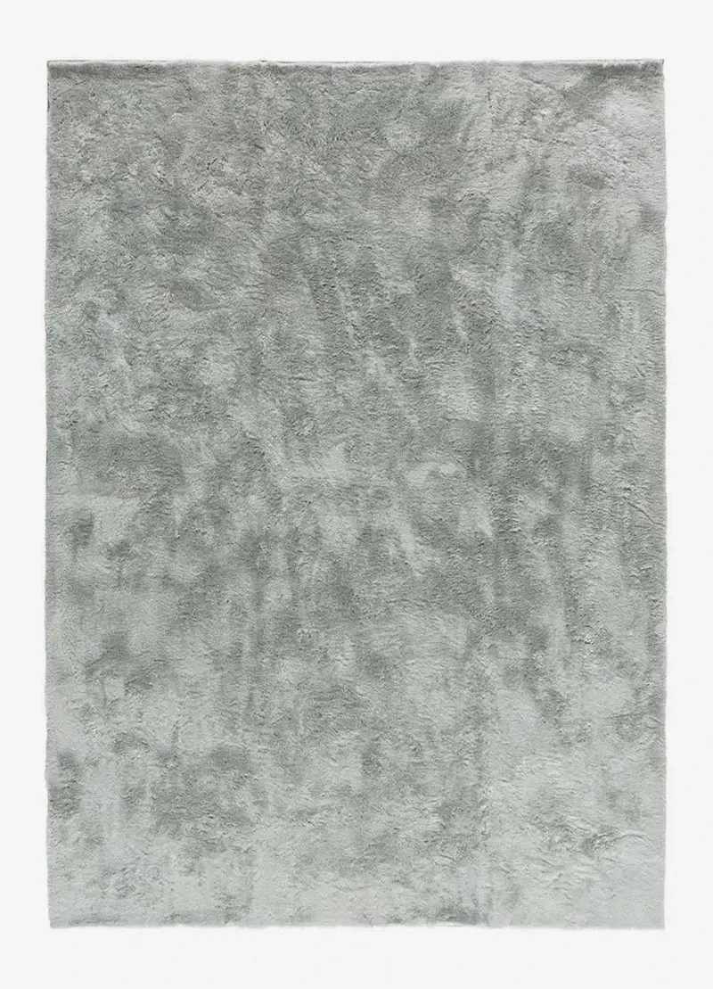 Roma plain rug in shaggy style, silver
