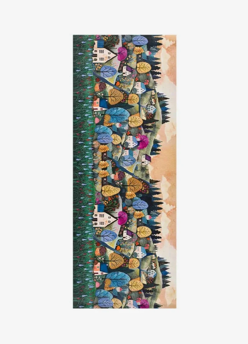 Ricci Ortisei kitchen rug with landscape print, multicolour