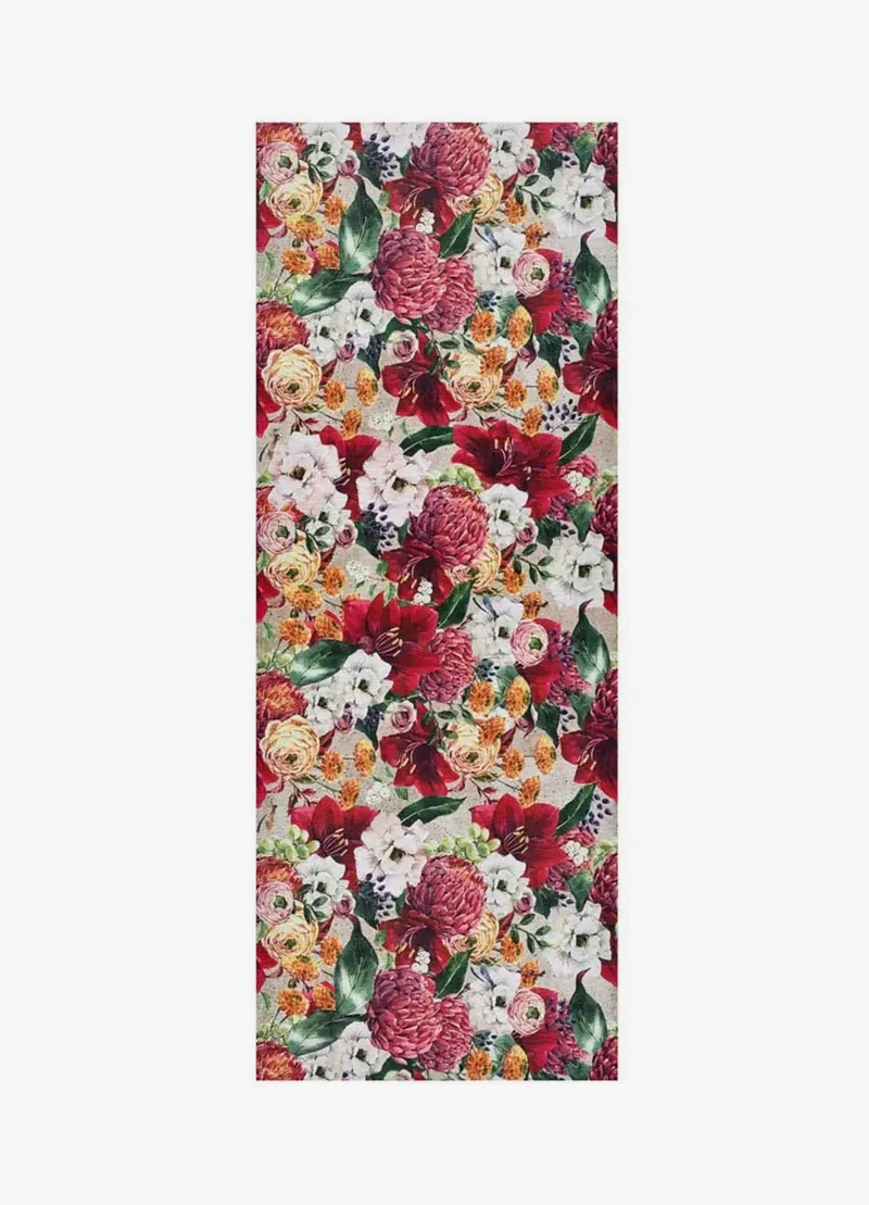 Ricci Gigli kitchen rug with floral print, red