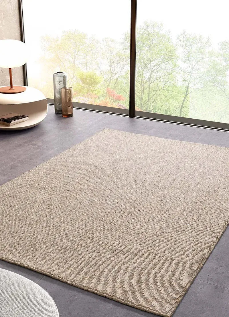 Petra plain rug in minimalist style, white