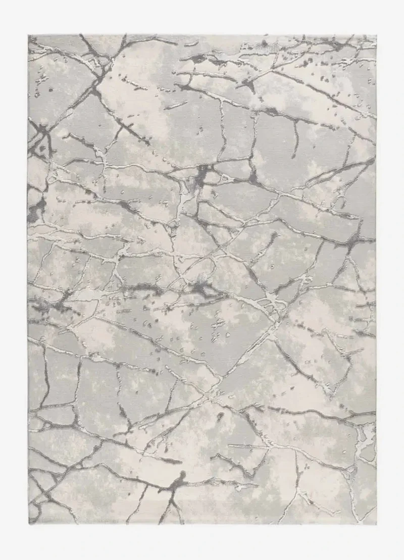 Oris 35 rug in modern style with a marble effect, silver