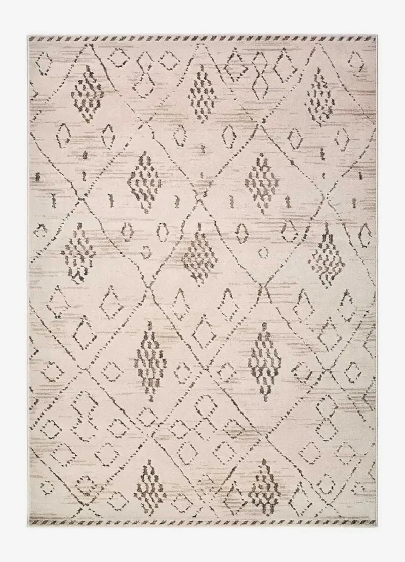 Ethnic style Ceres 54008 rug in cream and brown