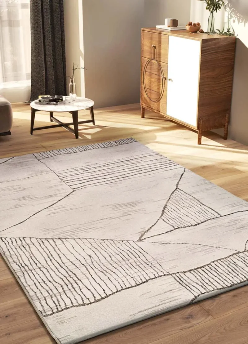 Ceres 54003 ethnic style rug in cream and brown