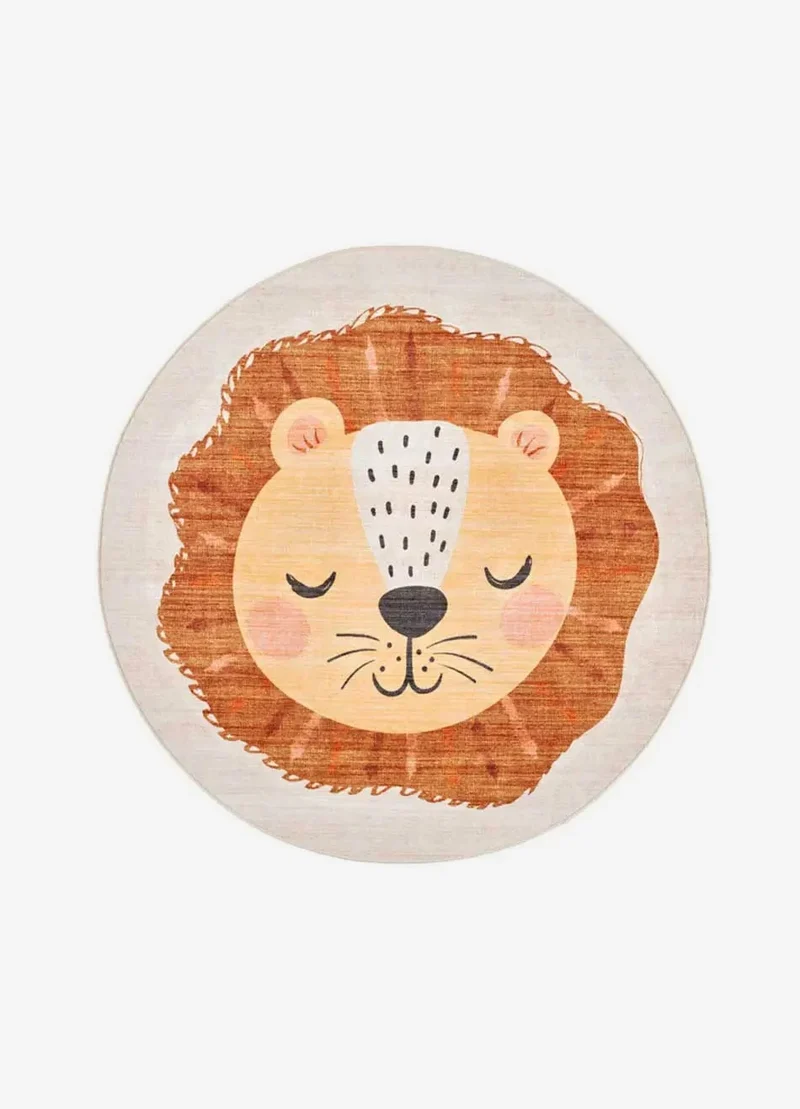 Candy 20803 kids' rug with lion in burnt orange