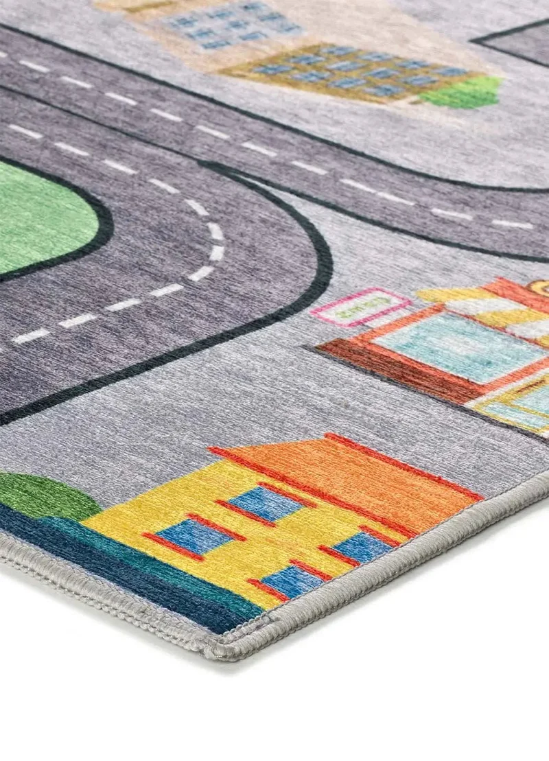 Candy 22005 kids' rug with cars and roads in multicolor