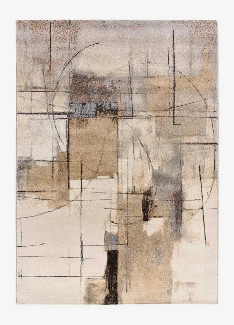 Abstract style rug in beige - Beruti 12921