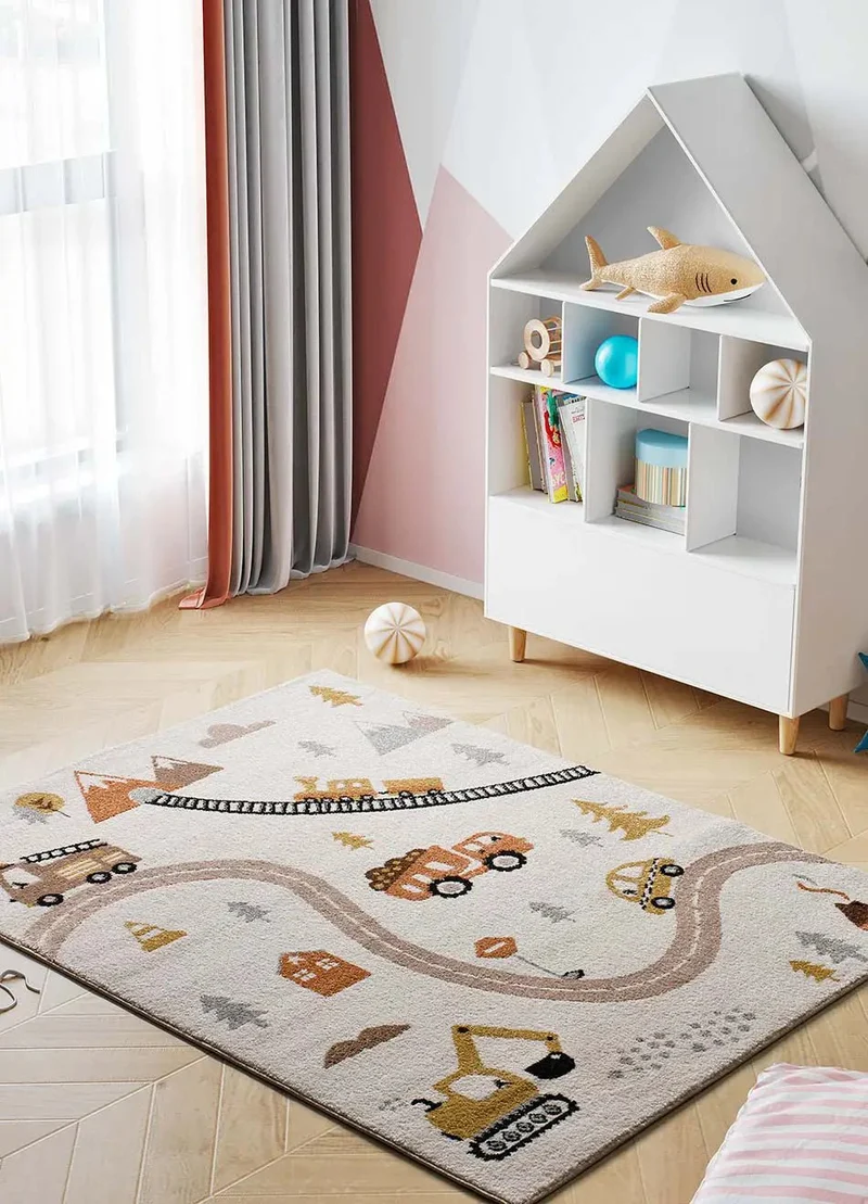 Kids' rug Beats 40266 with cars and roads in multicolor