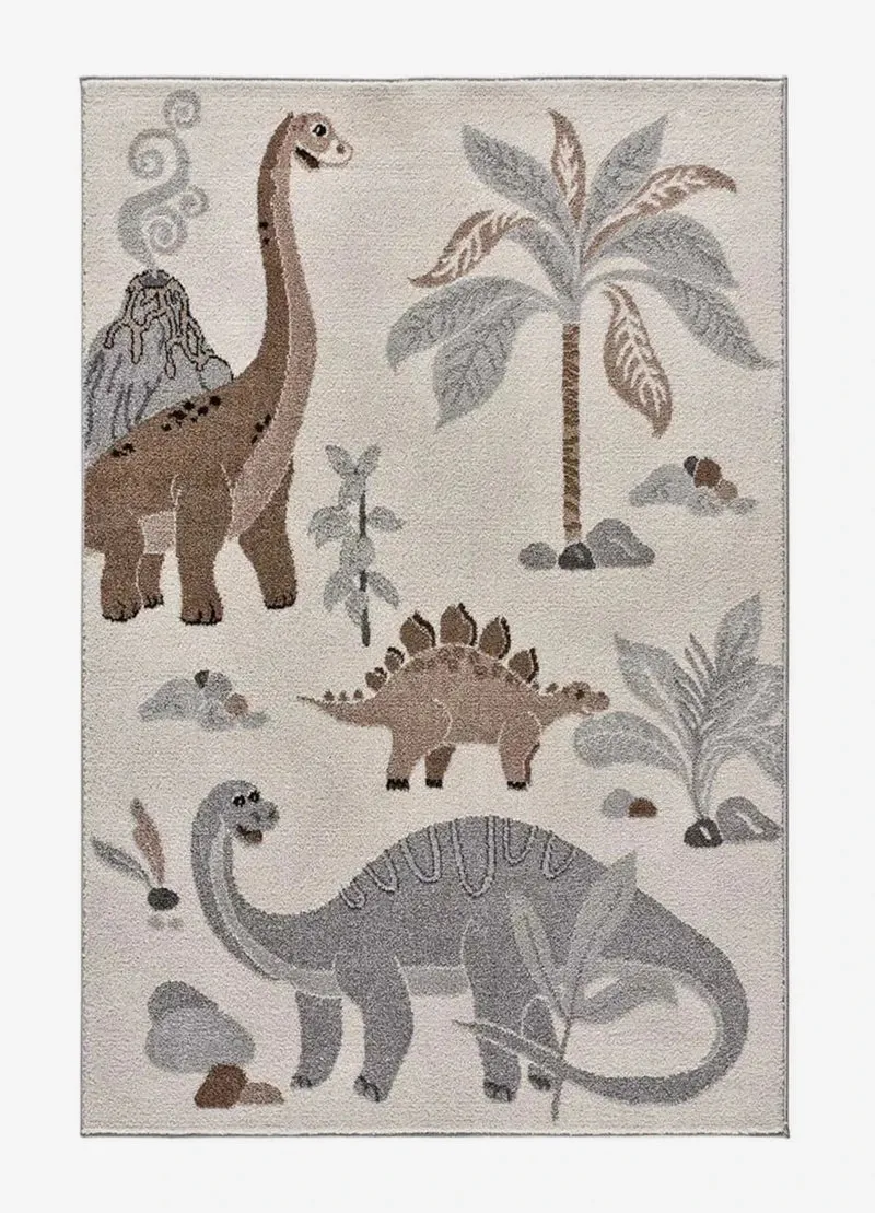 Kids rug Beats 40254 with dinosaurs in white
