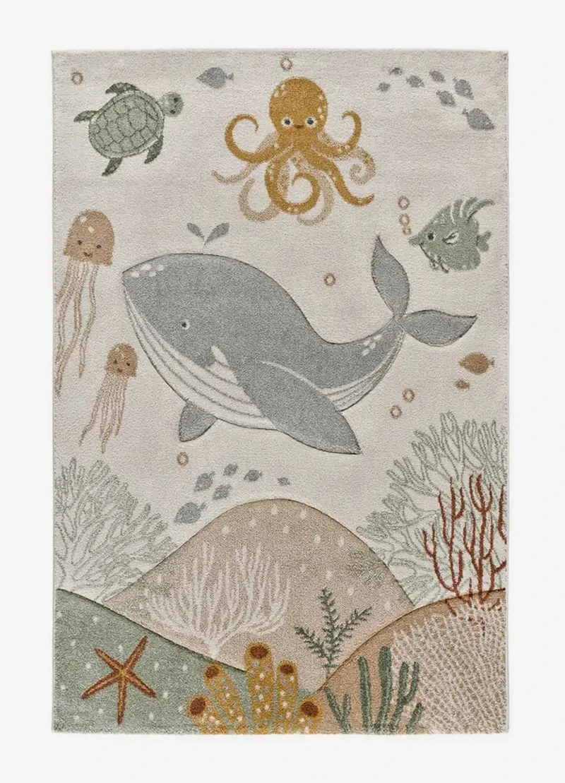 Kids' rug Balloon 40366 with whale in multicolor