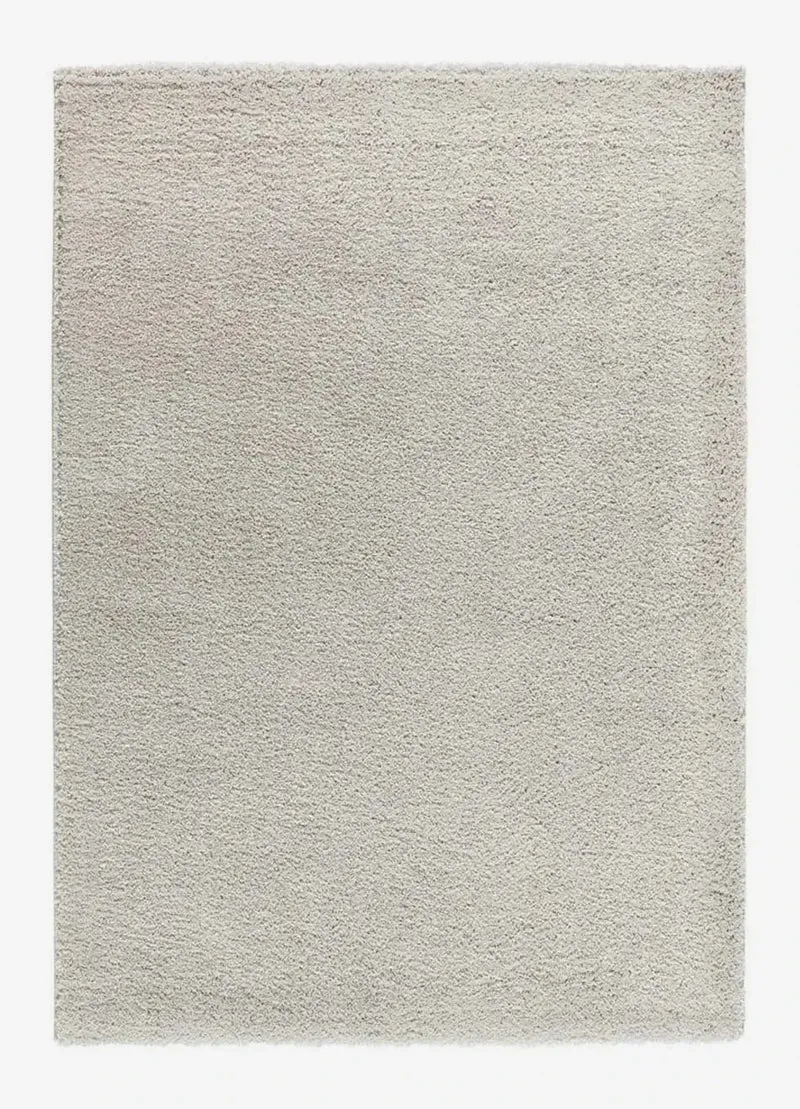 Atlas plain shaggy style rug in silver