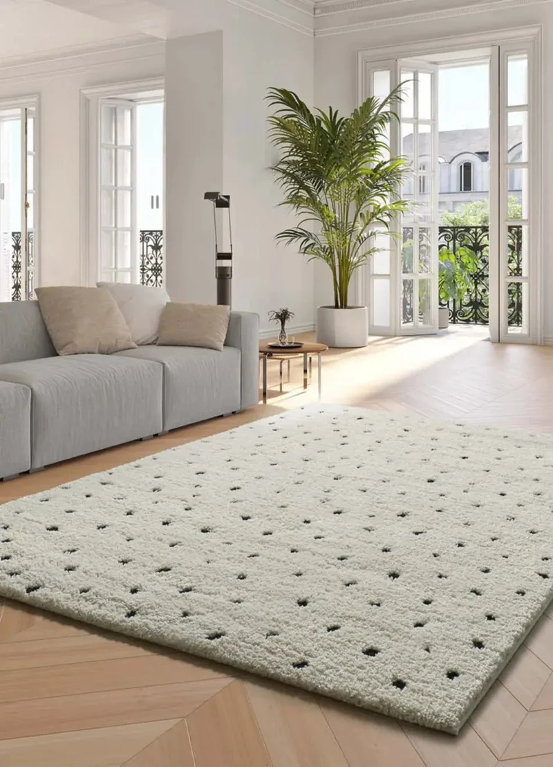 Atesa 80406 Scandinavian shaggy rug in white
