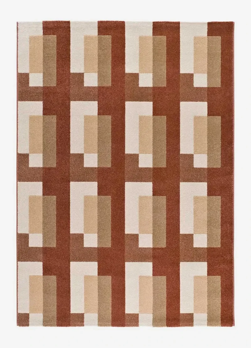 Astra 13005 geometric rug in rust