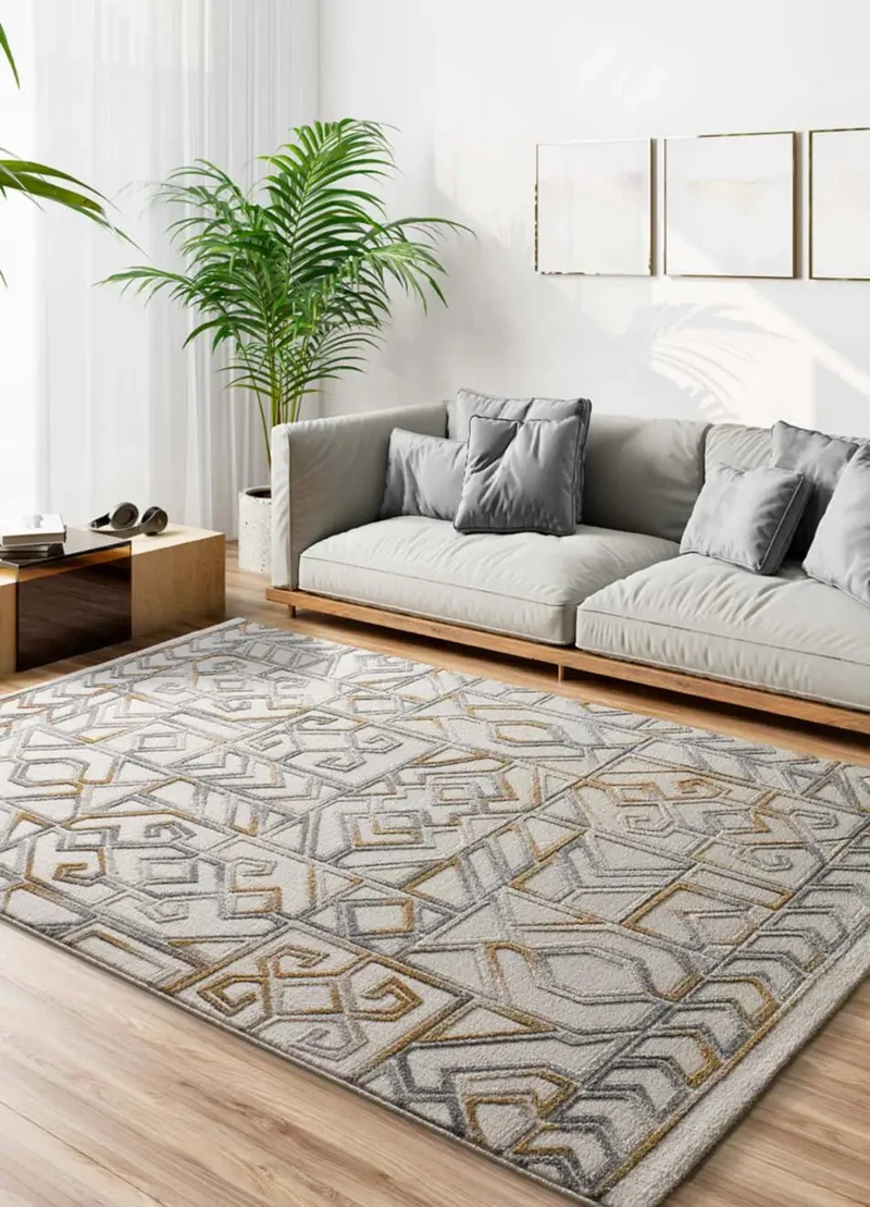 Amara 12989 ethnic style rug in silver
