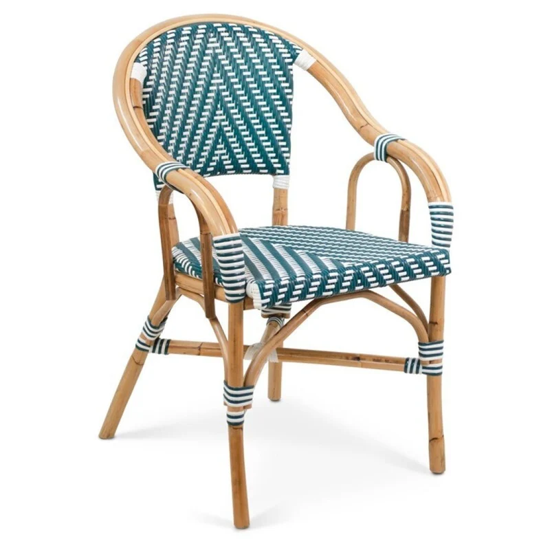 Denis armchair in green rattan