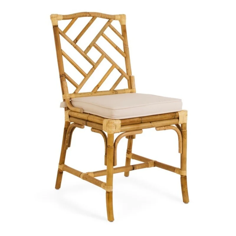 Rombo chair in natural rattan with cushion