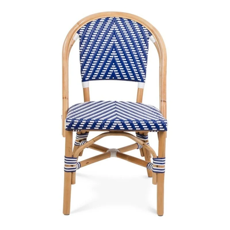 Nicole chair in blue and beige rattan
