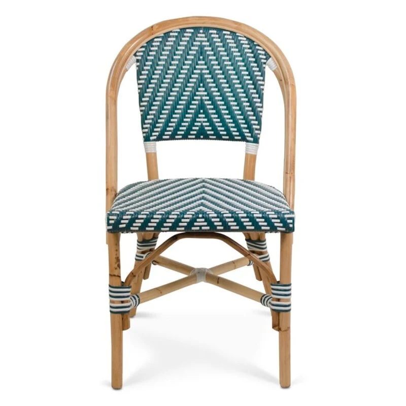 Nicole chair in green and beige rattan