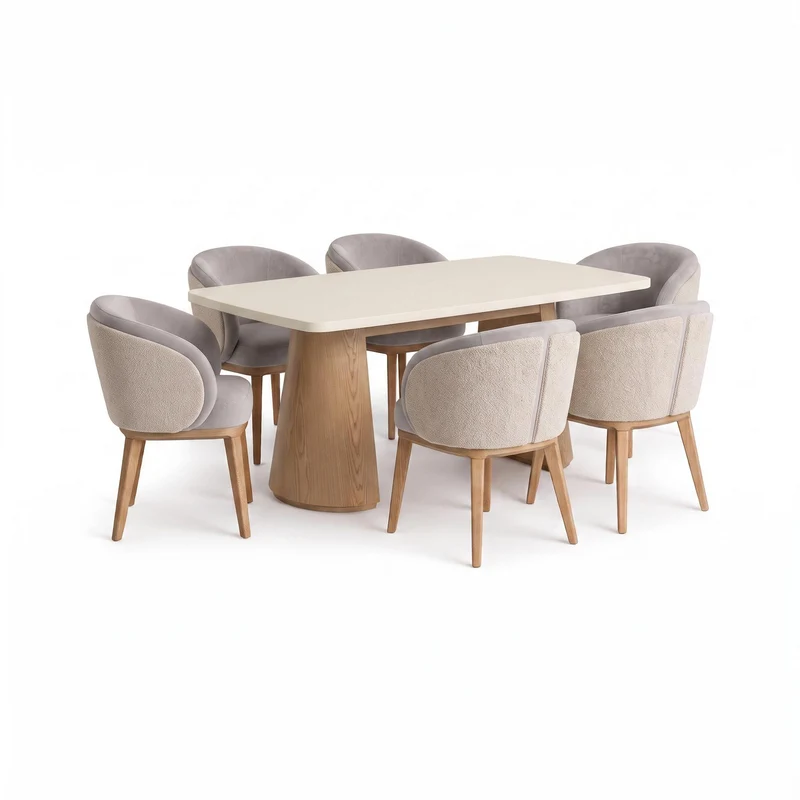 Comedor 6 Puestos Vitta Imputu Beige, Natural