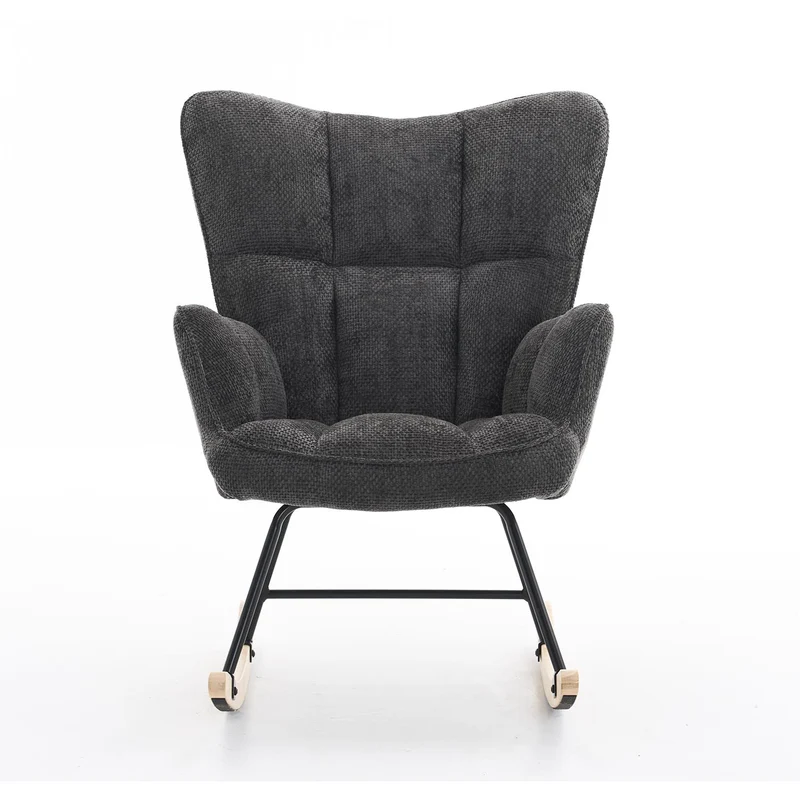 Mecedora Alan Velvet Negro 73X92X98