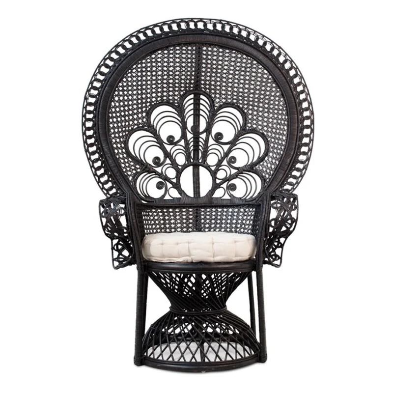 Emmanuelle armchair in black rattan