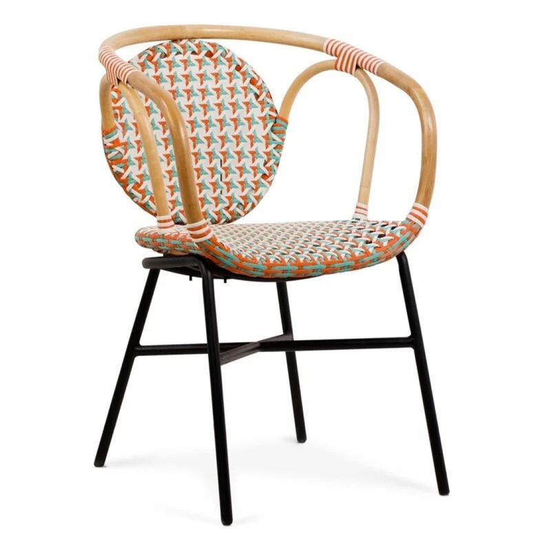 Rock armchair in multicoloured rattan