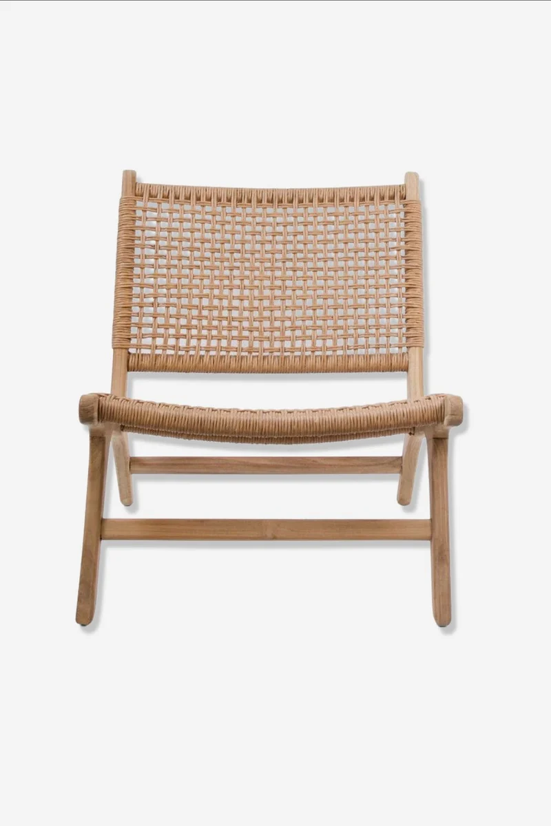 Relax armchair in teak and synthetic fibre
